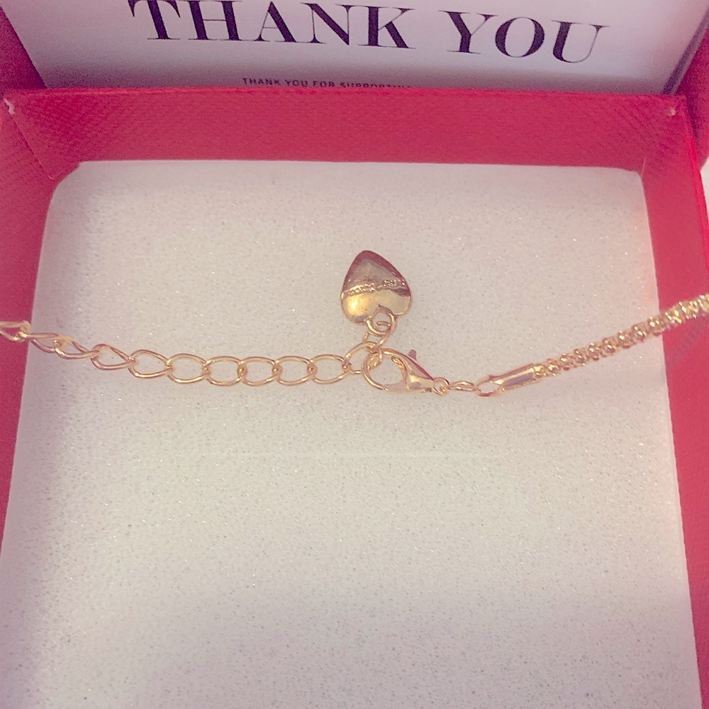 Betsey Johnson Colorful Butterfly pink gold Necklace cz Rhinestone NEW 18"-22" - Picture 7 of 12